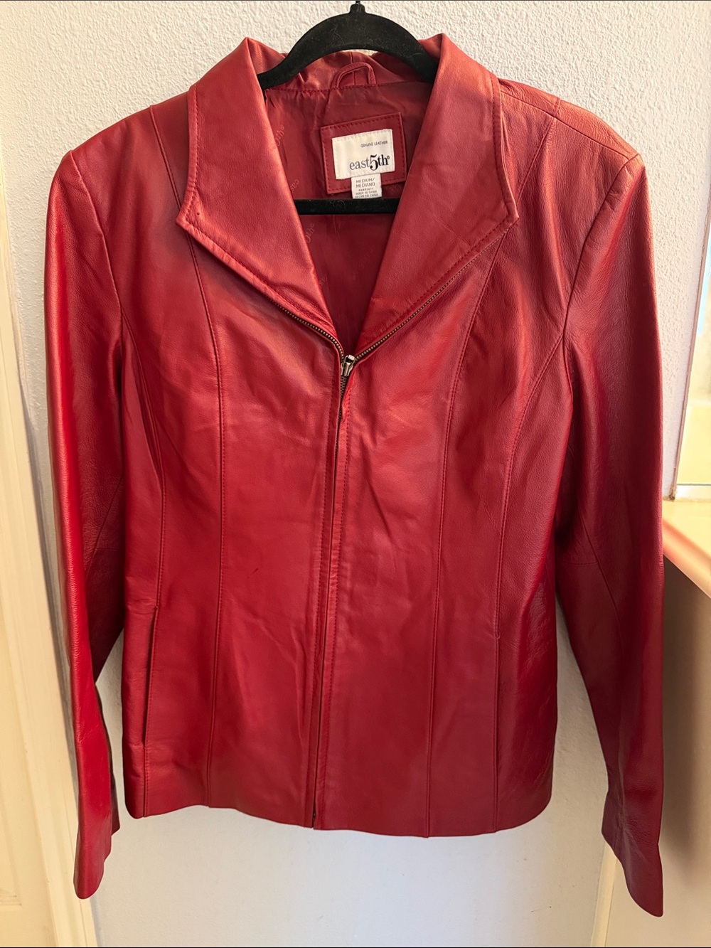 Women’s Red Genuine Leather Jacket